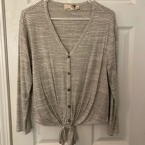 Black and cream striped tie shirt - Nordstrom Rack